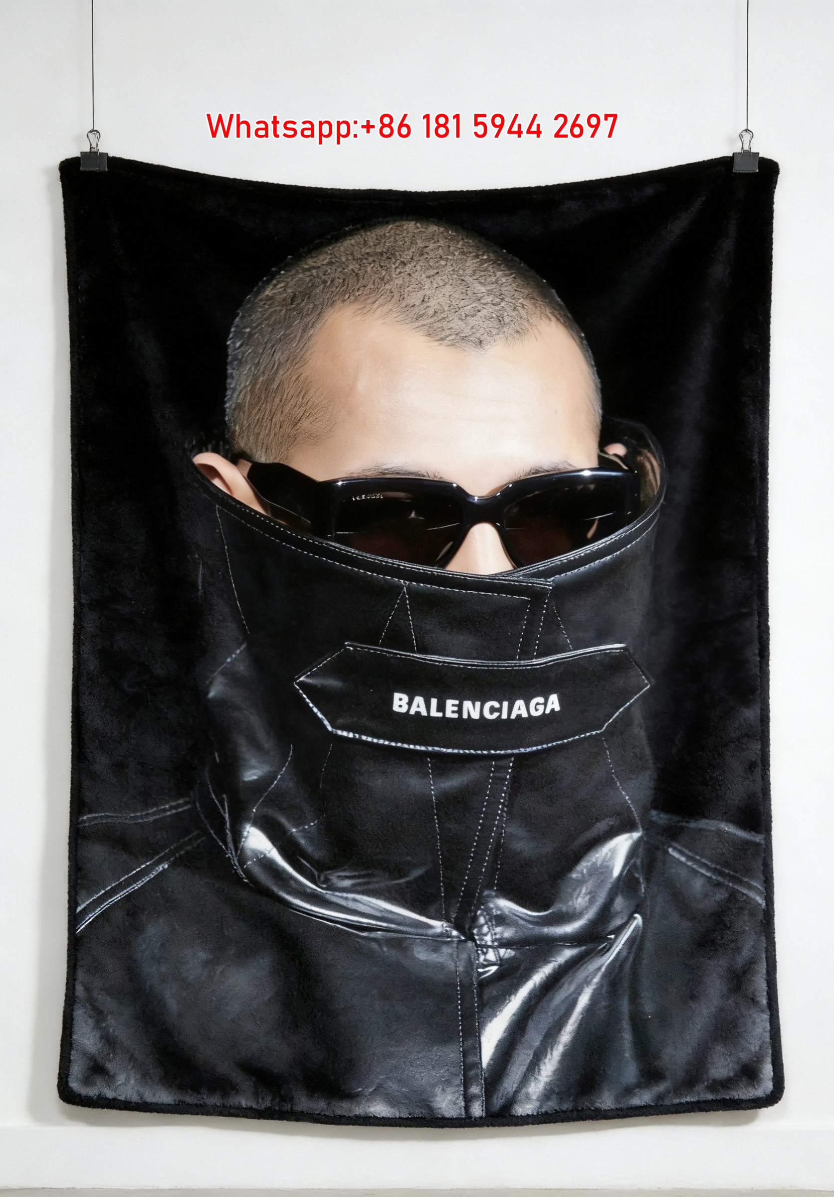 Balenciaga Futuristic Leather Mask Flannel Throw Blanket for Wall Decor BA286